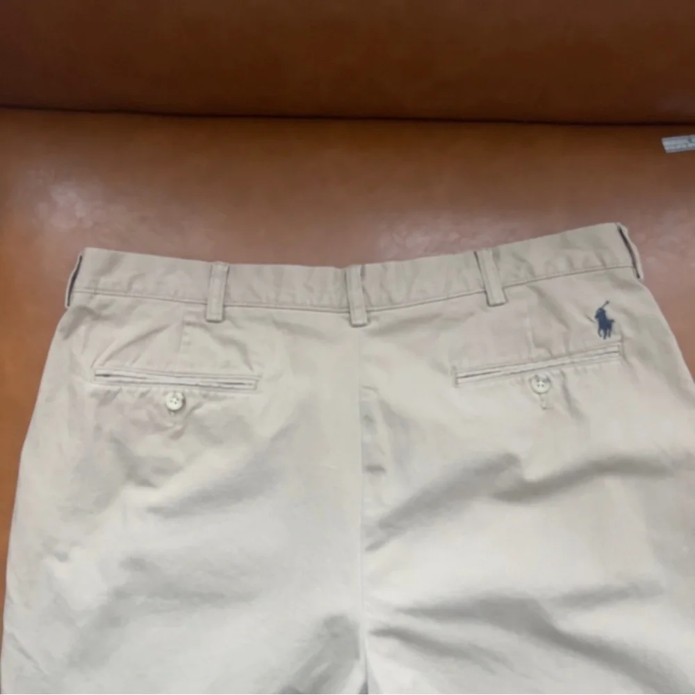 Polo Ralph Lauren Logo Prepster Golf Chino Shorts Tan 36 Cotton Preppy Classic